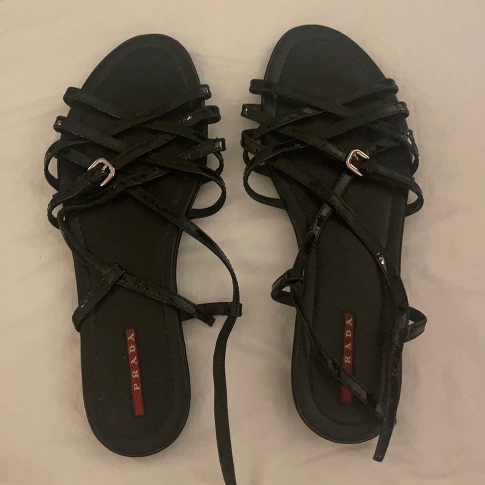 Prada Patent flat Sandals (sz41)